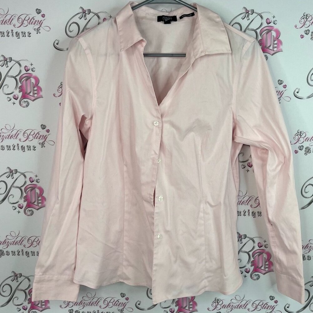 Jones New York button down baby Light Pink Button-Down Shirt classy